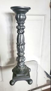 17"h  solid wood candle holder